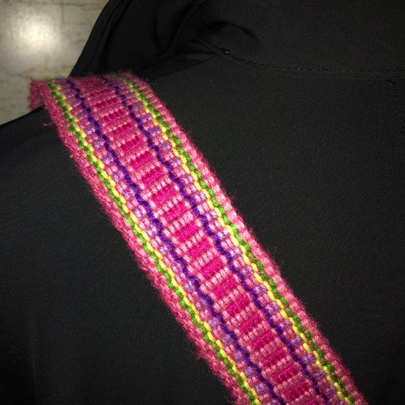 Artesanias Pinzon Mexican Boho Serape Hot Pink Large Backpack OS - Picture 8 of 12